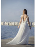 Cap Sleeves Ivory Lace Backless Stunning Wedding Dress